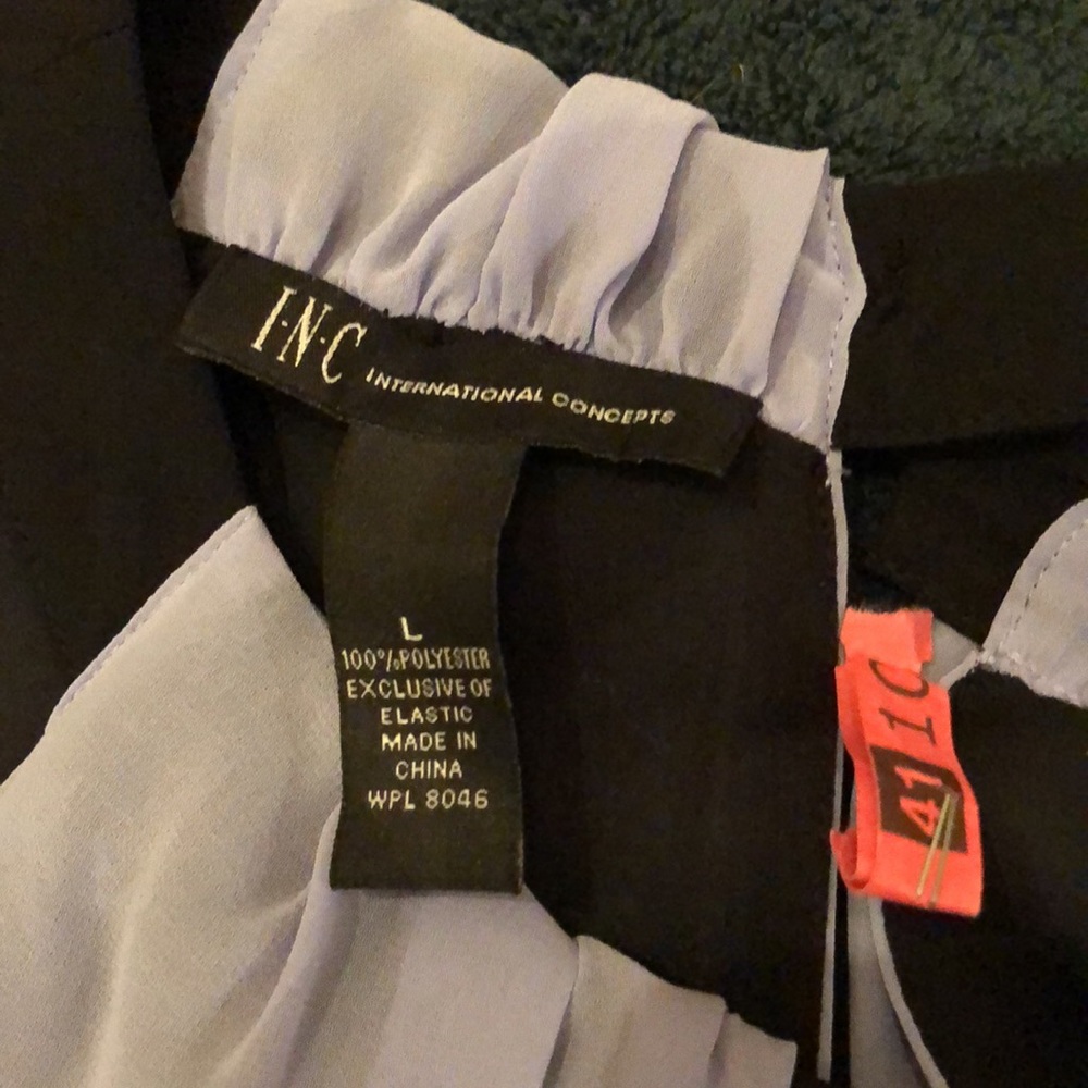 I.N.C. V-neck grecian neckline sleeveless chiffon lined block color dress - Picture 10 of 11